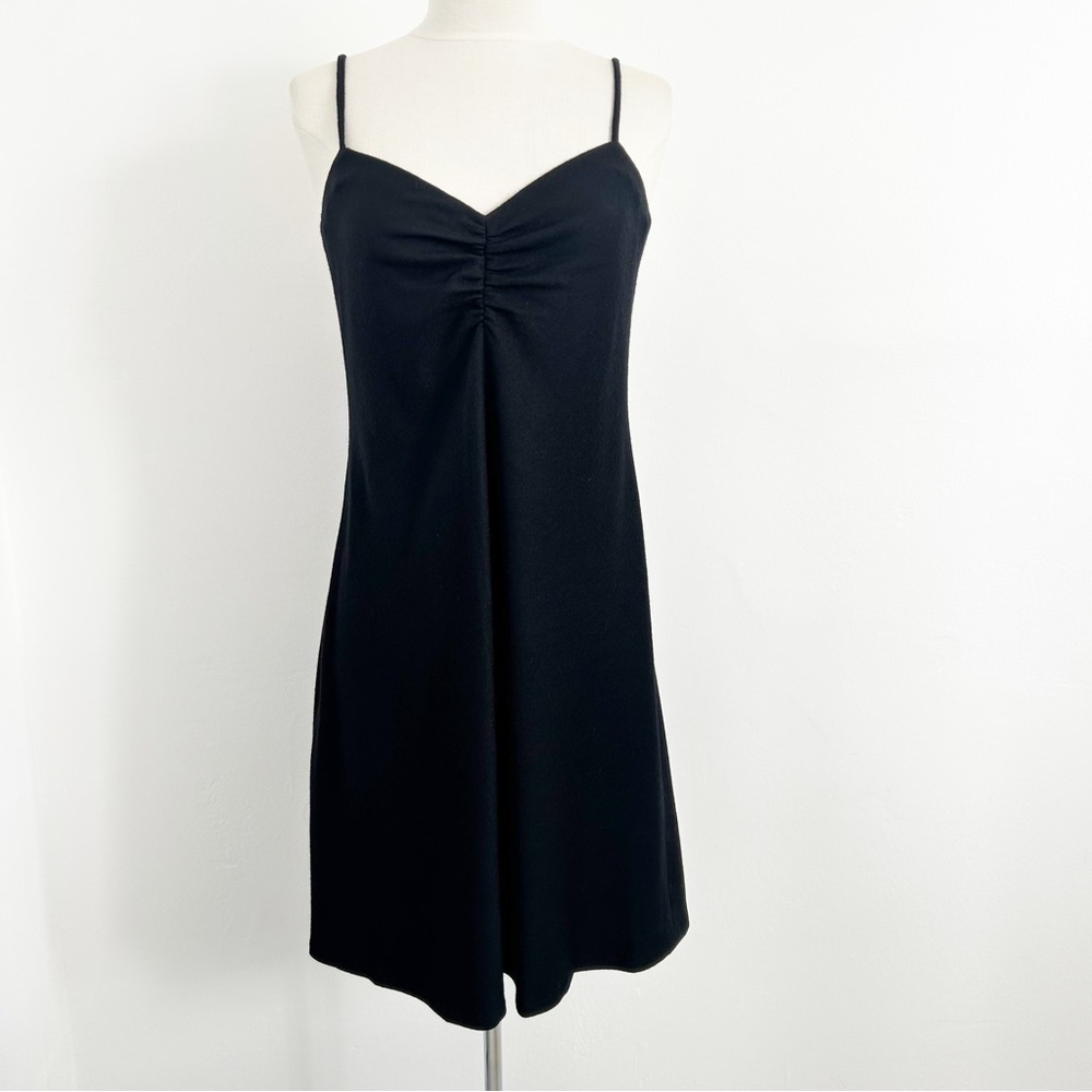 NEW Vince $375 Black Wool-Blend Ruched Cami Dress Size Small (S) - Picture 2 of 8